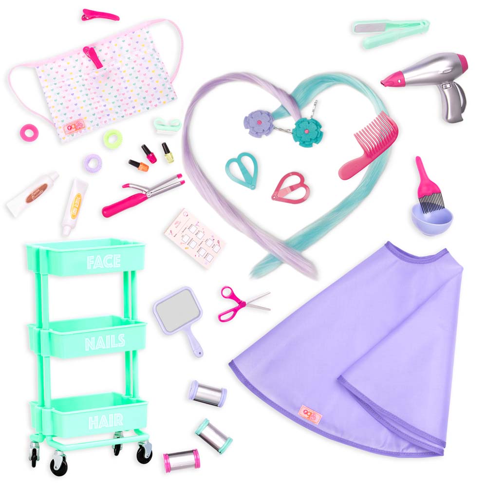 OG - Friseursalon Set purple/grün