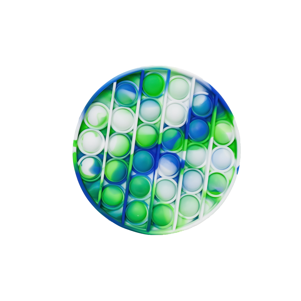 Bubble Fidget - Rund blau-weiß-grün