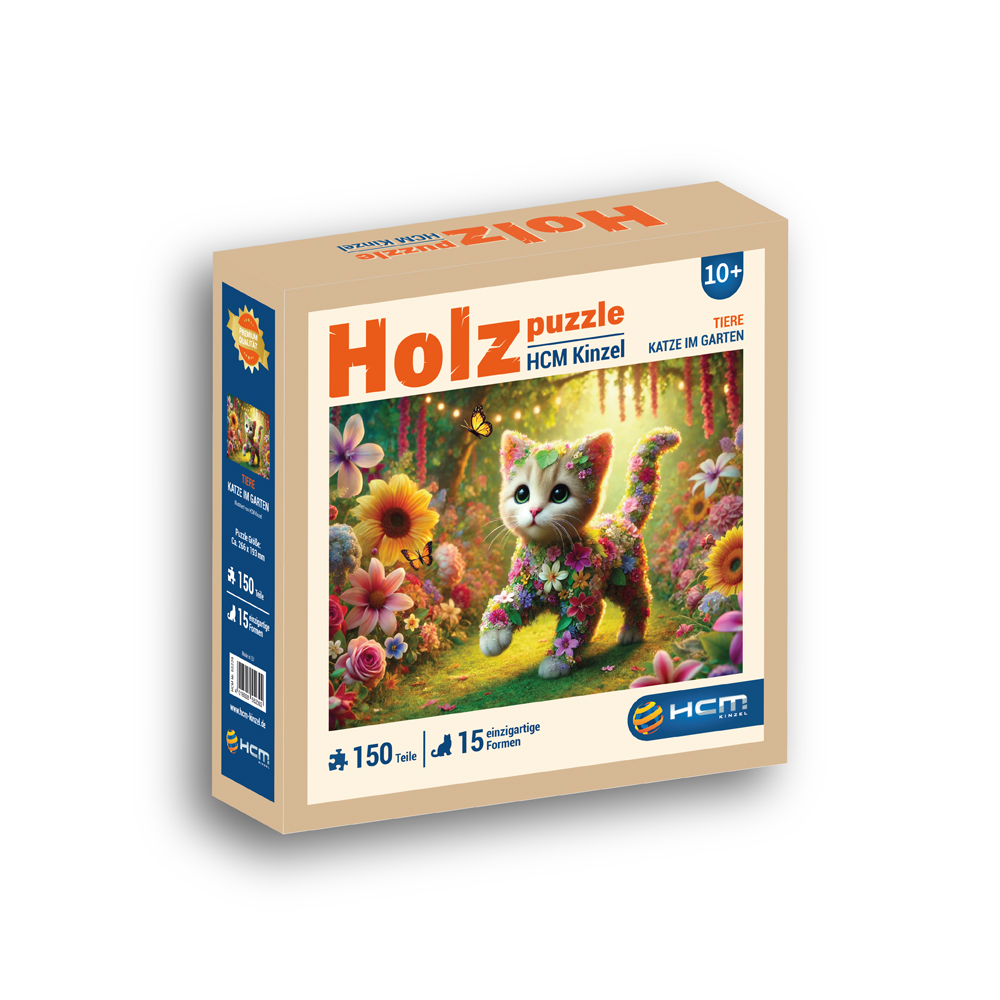 Holzpuzzle - Katze im Garten 150 Teile Holzpuzzle - Katze im Garten 150 Teile
